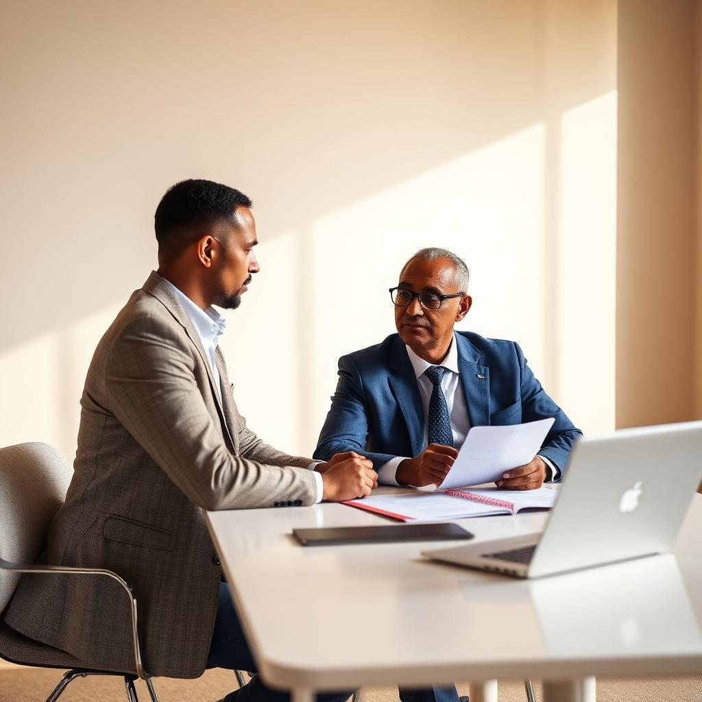 Financial advisor consulting with a client